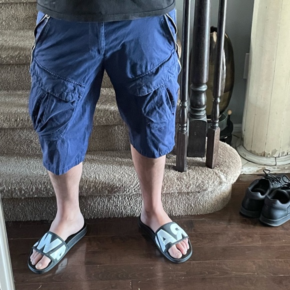 CRAZY DOUBLE ZIPPER ARMANI EXCHANGE A/X RIPSTOP SURF STYLE CARGO SHORTS SIZE 34W - Picture 10 of 13